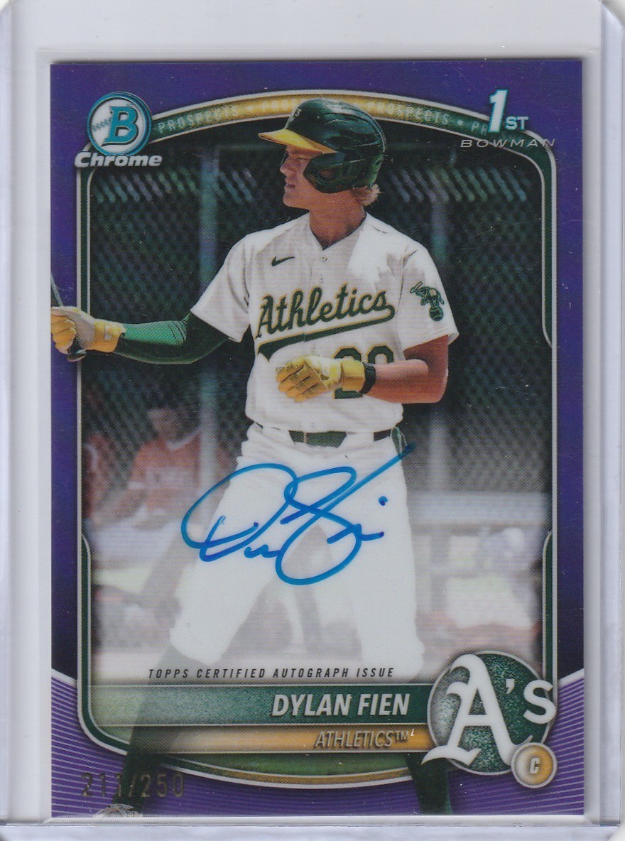 DYLAN FIEN 2025 BOWMAN CHROME #CPA-DF PURPLE REFRACTOR AUTO /250