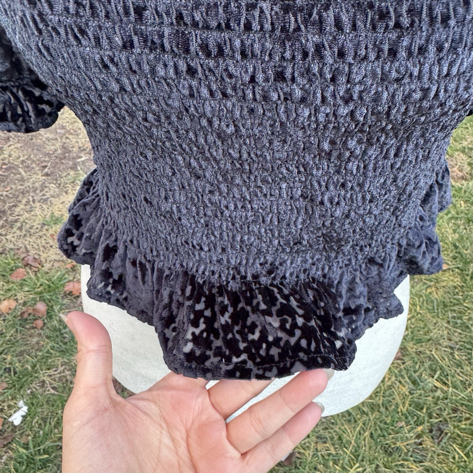 Rewind Soft Velvet Pattern Black Cottagecore Girl… - image 4