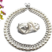 Alloygold Imitation pearl double handle handbag replace chain accessories 23.6 i
