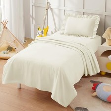 3 Piece Toddler Sheet Set Microfiber, Includes a Flat Sheet, a Fitted Sheet and