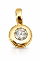 AnhäNger SolitäR Brillant 0.10 Carat W/Si Gelbgold 585 14Kt Zargenfassung