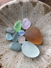 Beautiful color sea glass 10pcs, surf tumbled, weathered, beach glass06
