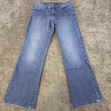 Jag Jeans Women's 12 Boot Cut Mid Rise Blue Denim Comfy Stretchy Mild Fraying