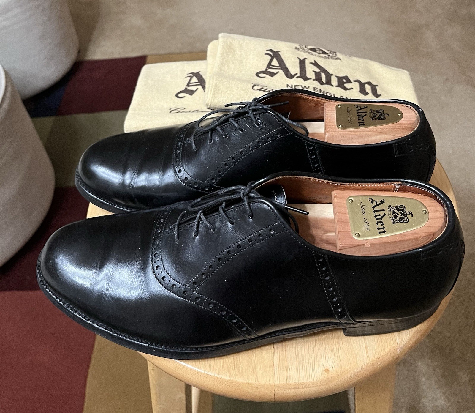 Alden 991 Black Calfskin Saddle Shoe