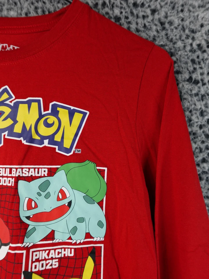 Camiseta Híbrida Ropa Juvenil POKEMON Manga Larga Gráfica Roja Talla Grande Foto 3 de 4