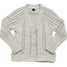 Baby Gap Toddler Girls Cream Cable Knit Cardigan Sweater 5 Years Fisherman