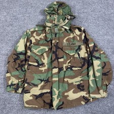 Vintage M-65 Field Jacket Mens Small X-Short Woodland Camo Cold Weather 80s GORP