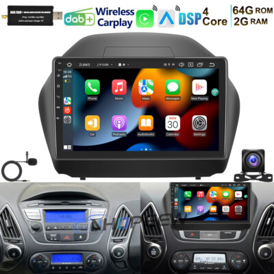 DAB+ Apple Carplay Für Hyundai ix35 2009-2015 64GB Android 15 Autoradio GPS NAVI
