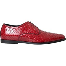 DOLCE & GABBANA Shoes Red Textured Varnished Derby Men Formal EU39 / US6 1730usd