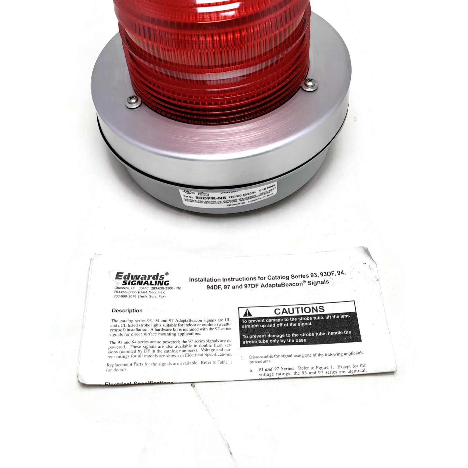 Edward Signaling (93DFR-N5) Double Flash Red Strobe, RED, 120 Volts | eBay