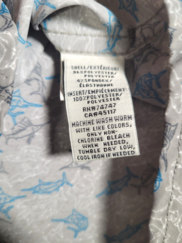 Bob Timberlake Shirt Mens L Marlin Print Long Sleeve Fishing Vented Roll Tab - Picture 10 of 13
