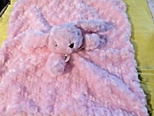 BLANKETS AND BEYOND PINK ROSETTE BUNNY LOVEY SECURITY BLANKET