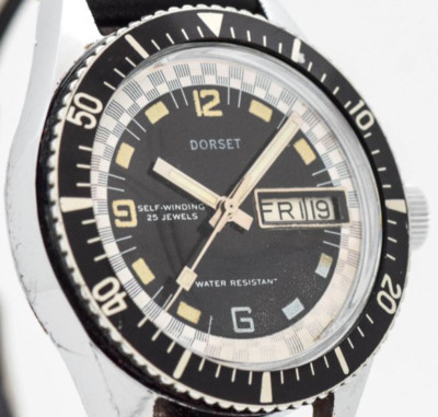 Dorset Diver Watch VINTAGE 1970 Mens 25J Working Original Black
