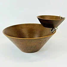 Vintage Chip and Dip Set Westwood A Division of West Bend MCM Metal Holder USA