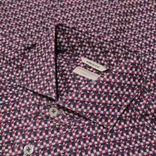 Culturata NWOT Casual Button Down Shirt Size 15.75 40 M In Red Blue Cotton