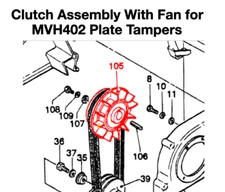 Multiquip Clutch Assembly With Fan for MVH402 Plate Tampers 457910080 457335990