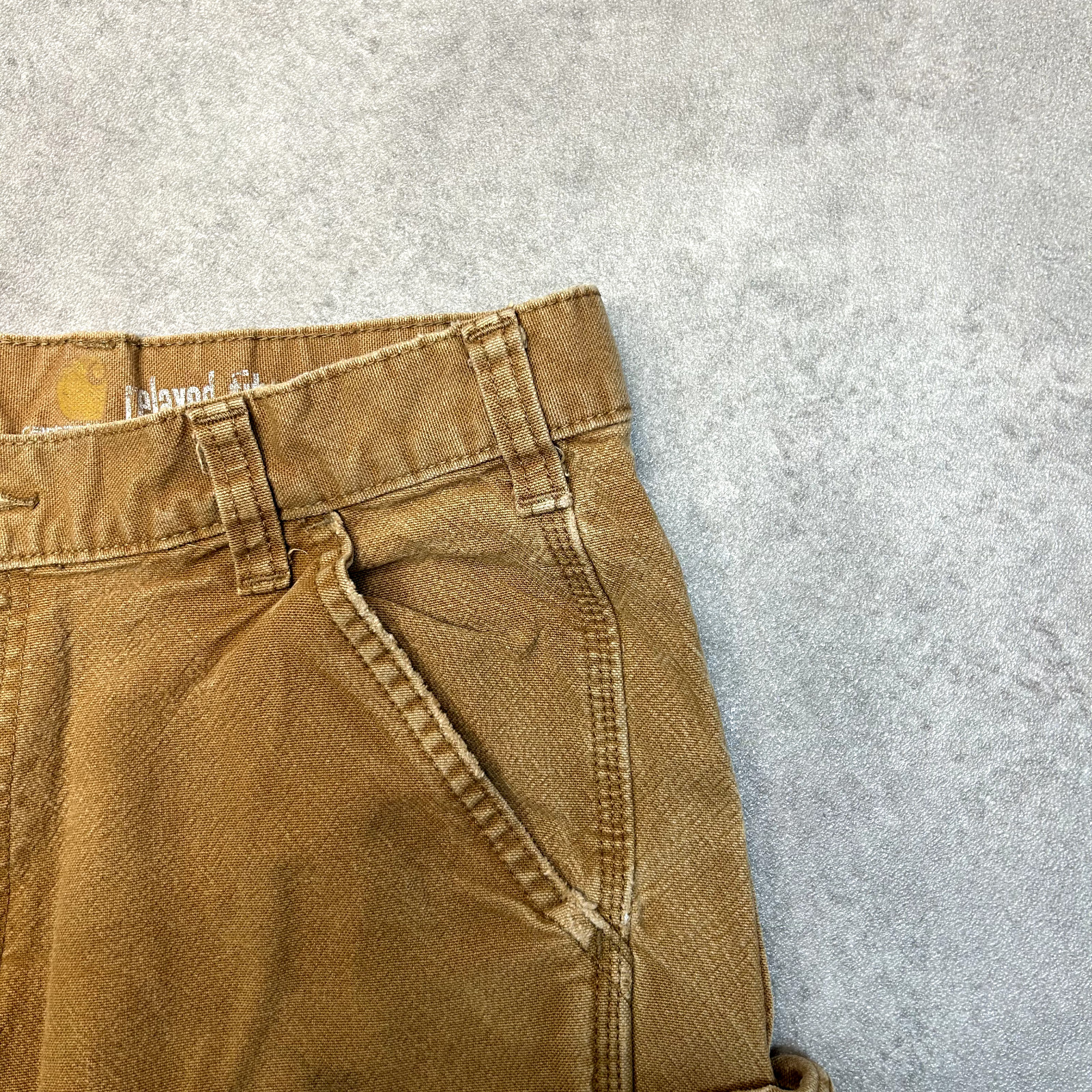 Carhartt Carpenter Trousers Mens 28" Straight Fit Workwear Denim Pants, Beige image 4