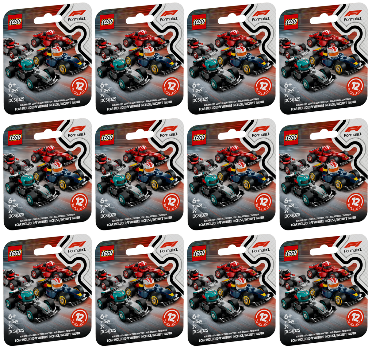 ライバルズ　1カートン Complete Set of (12) Lego Formula F1 Collectible Race Cars 71049