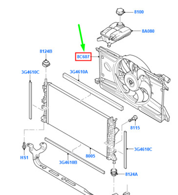 NEW FORD FOCUS MK2 ENGINE COOLING MOTOR AND FAN ASSY 1344539  