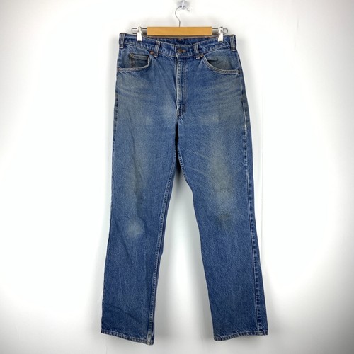 Levi's 619 Naranja Pestaña Recta Pierna Oscuro Lavado Azul Vintage Jeans  Tamaño 34 x 32 | eBay
