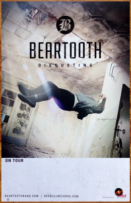 BEARTOOTH Disgusting Ltd Ed RARE Tour Poster +Stickers! Metalcore The Surface
