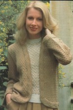 Vintage Knitting Pattern For Ladies Edge To Edge Jacket And Sweater   (309)