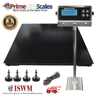 5 Year Warranty 4x4 Floor Scale 48''x48'' Indicator Stand 1,500 lb x .5 lb