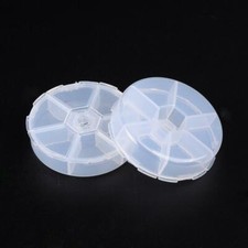 Plastic Hexagon Storage Box with 6 Spaces for Beads - 78mm 3.07" Clear