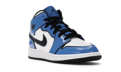 Nike Air Jordan 1 Mid SE GS Signal Blue Black White BQ6931-402