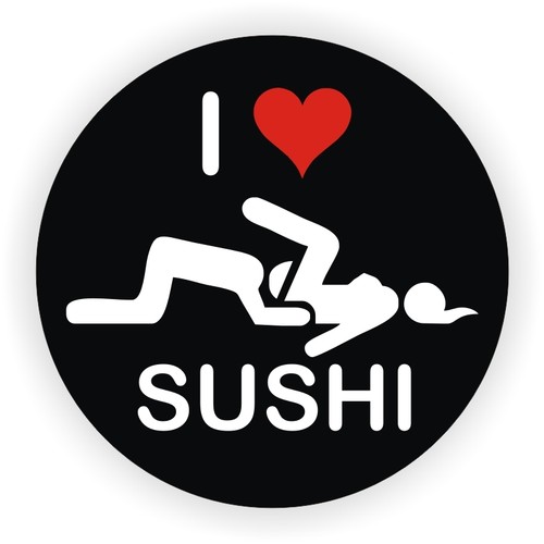 20 pack - I Love Sushi Funny Vinyl Hard Hat Helmet Stickers Decals Toolbox Bulk