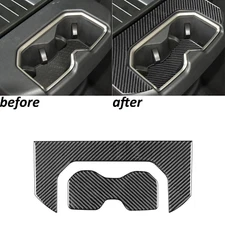 Real Carbon Fiber Rear Water Cup Holder Trim For Toyota Tundra Sequoia 2022-2024