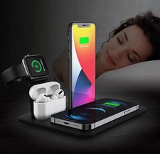 Wireless Charger Dock Charging Station 4 in 1 For Apple Watch iPhone 15 Samsung