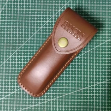 5" Vintage Dark Brown Leather Sheath for Buck 110 Pocket Folding Knife Pouch