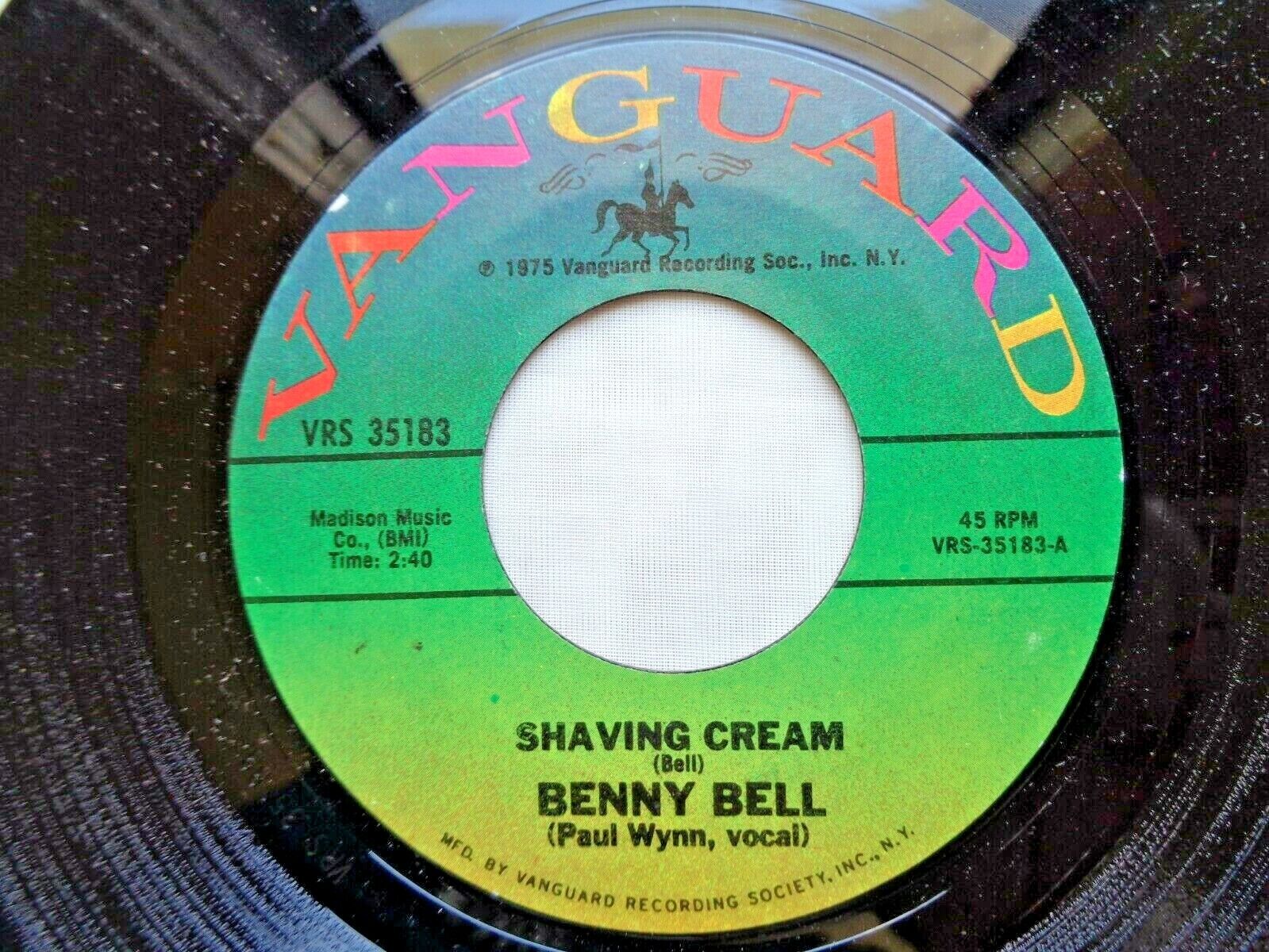 Benny Bell Shaving Cream b/w The Girl From Chicago 1975 Terre Haute