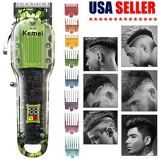 Kemei Zero Gapped Hair Clippers Trimmer Kits Men Cutting Machine Barber Salon US