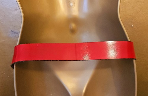Next Vintage Retro Red Leather Belt, Adjustable Silver Buckle S.M, 35-41" Waist. - Picture 7 of 8