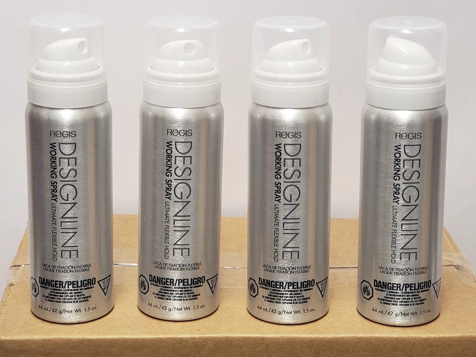 24 x Designline Working Spray 1,5 oz ea Ultimate Flexible Hold Hair Spray Regis - Imagem 2 de 4