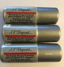3 S.T. Dupont Reusable Red Butane Gas For Legrand, Jeroboam & Cylindrical 435
