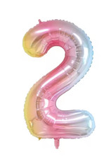 32" Rainbow Gradient Number 2 Foil Balloon