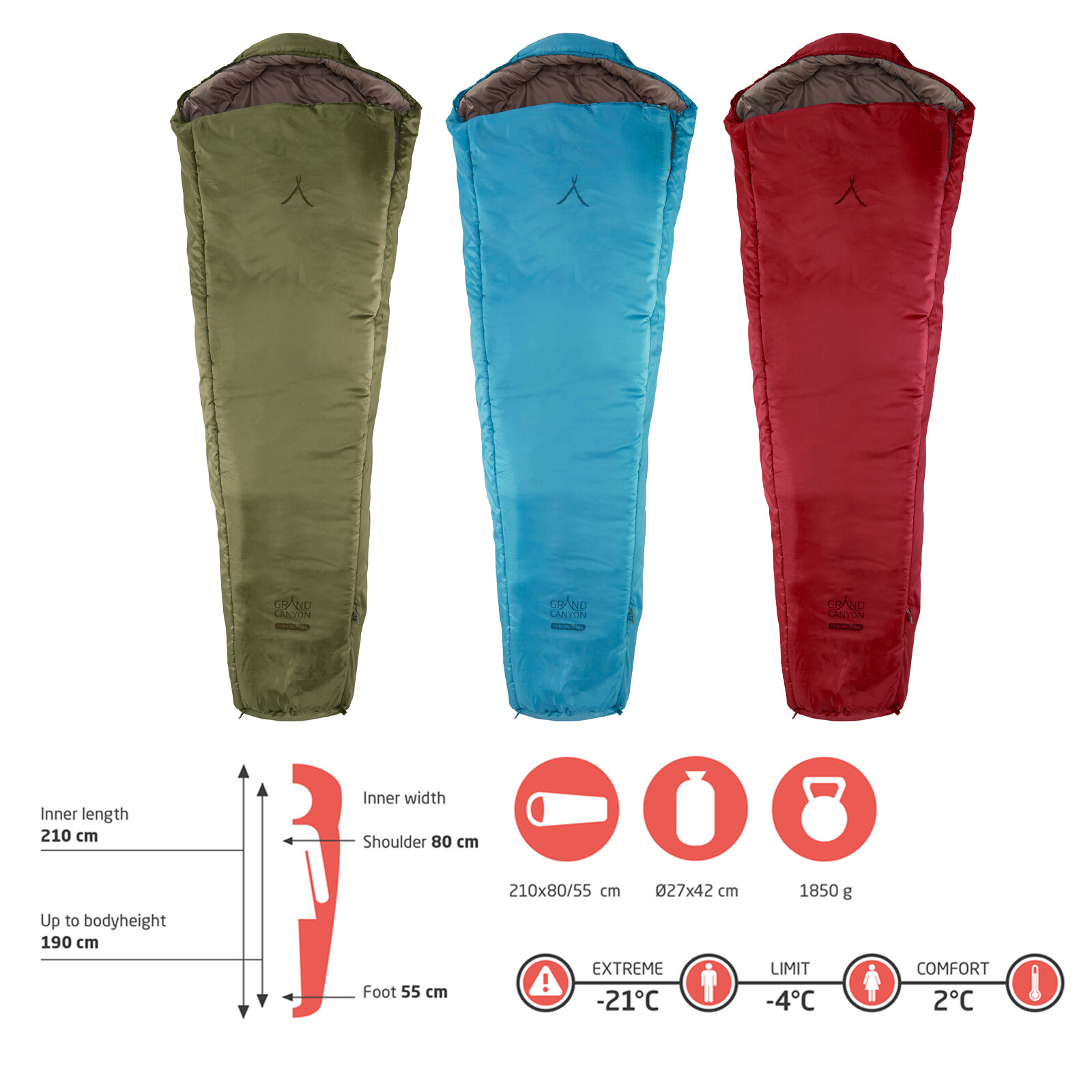 Thumbnail - Grand Canyon Winter Mumien Schlafsack Fairbanks 190 Biwak 3