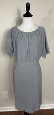 Allison Brittney Dress M Gray Scoop Neck Short Sleeve Knit A Line Cashmere