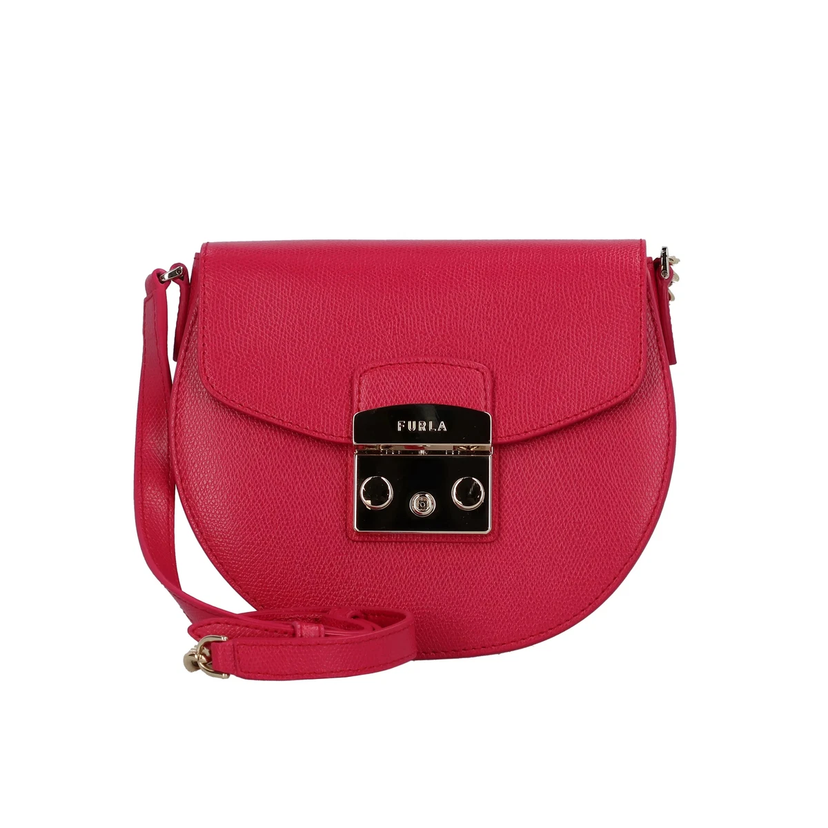 Woman crossbody bag Furla Metropolis mini round ruby in red