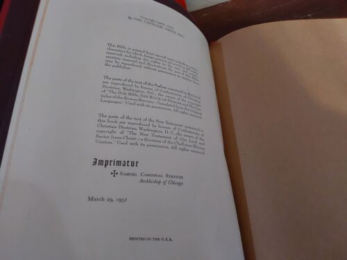 Holy Bible Papal Edition 1951 Red Leather Catholic Press Original Box - Picture 10 of 13
