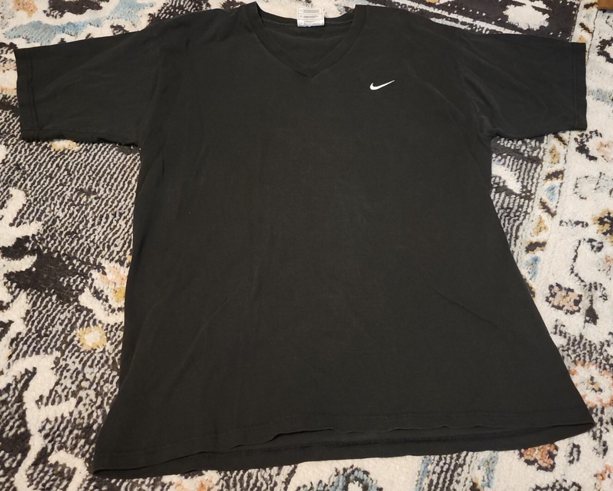 90s usa製 old nike vintage s/s tee black Vintage 90s Nike T Shirt Made in USA Size M Black Embroidered Arm