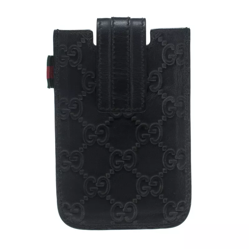Coque Gucci cuir noir Guccissima pour iPhone 4/4s