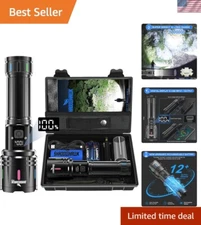 Handheld 1000000 Lumens Flashlight - High Power, Adjustable Focus & Durable