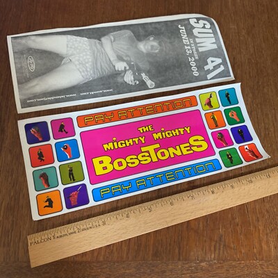 MIGHTY BOSSTONES PAY ATTENTION sum 41 CD LP PROMO STICKER Record