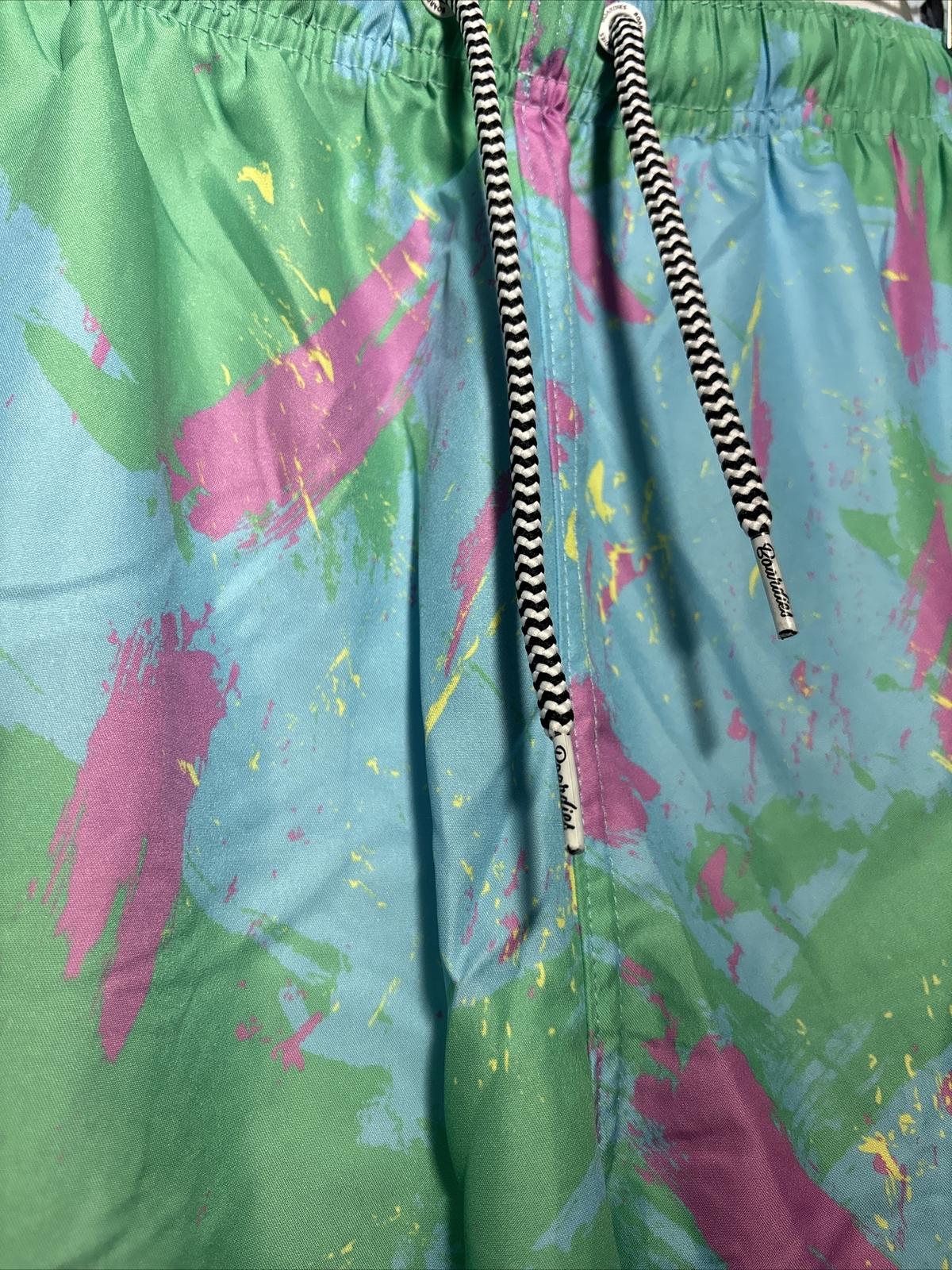 Boardies Mens Paint Smear Board Shorts Swim Trunks Sz XL Elastic Waist EUC G7