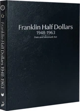 Whitman Prestige™ Album-Franklin Half Dollars: 1948-63 Date & Mintmark Set(Blk)