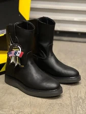 MENS WORK BOOTS GENUINE LEATHER BLACK COMFORT SOLE PATRON BOTAS DE TRABAJO RANCH